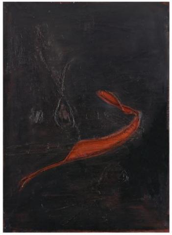 Mario Mafai Maleficio n.2, 1959 olio e corde su tela - cm 102 x 70 Roma, Collezione privata