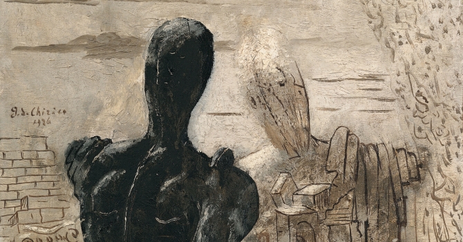 Giorgio de Chirico, Archeologi misteriosi (Manichini; Il giorno e la notte), dipinto, 1926, olio su tela