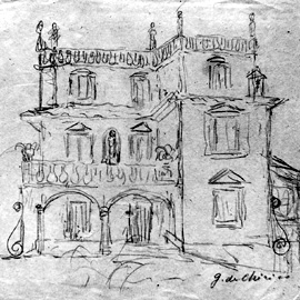 Villa Romana, 1934 circa, matita su carta, cm. 15,2 x 16,7, inv. D68 