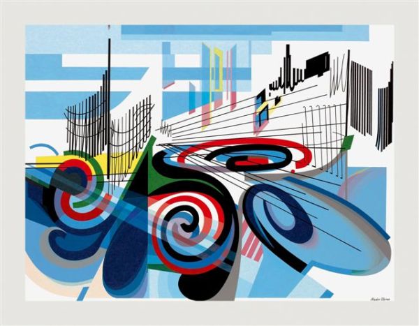 Nadir Afonso, Íris, 2000, Acrílico sobre tela,  cm 102,5 x 132