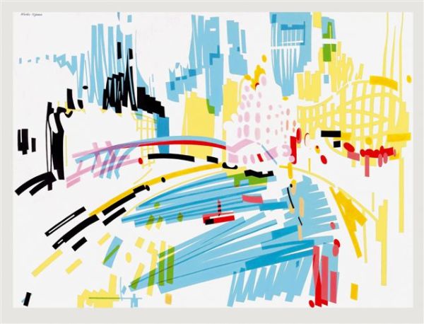 Nadir Afonso, Montreal, 1980, Óleo sobre tela, cm 93 x 120