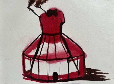 GLUKLYA Natalia Pershina-Yakimanskaya, To Those Who Have No Time to Play, dal 2021; disegno realizzato per l’istallazione omonima presentata a Framer Framed nel 2023; 21x30 cm. Courtesy the artist GLUKLYA Natalia Pershina-Yakimanskaya, To Those Who Have No Time to Play, dal 2021; disegno realizzato per l’istallazione omonima presentata a Framer Framed nel 2023; 21x30 cm. Courtesy the artist