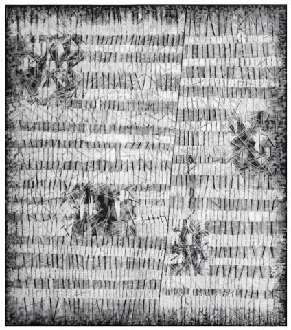 Marina Bindella, Durch die zum Kamm gespaltene Erde, 2002-03, xilografia (pvc), cm 70 x 50 Marina Bindella, Durch die zum Kamm gespaltene Erde, 2002-03, xilografia (pvc), cm 70 x 50