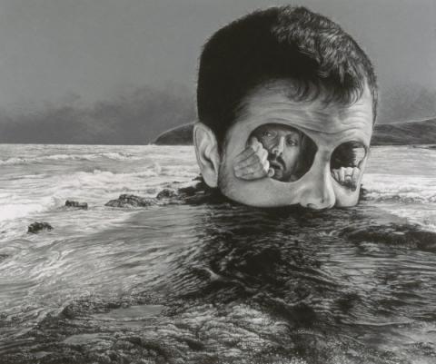 José Molina Naufraghi nel proprio mare 2005 Matita grassa su carta cm 49x57,2 collezione Predatores Ph.Ross&Rheal