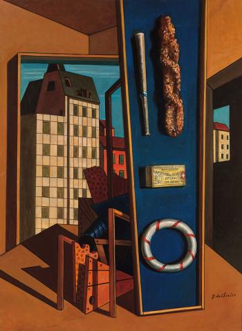 Giorgio de Chirico, Interno metafisico con biscotti