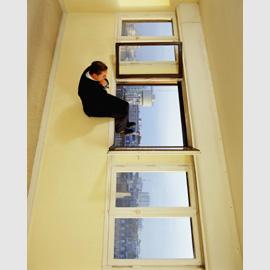 Philippe Ramette, Irrational Contemplatio, 2003 color photograph150 x 120 cm © Marc Domage Courtesy Galerie Xippas, Paris