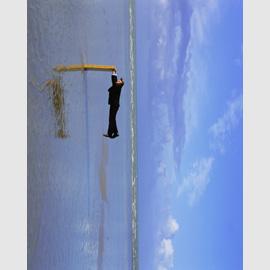 Philippe Ramette. Photographic Metaphor, 2003 color photograph 150 x 120 cm © Marc Domage Courtesy Galerie Xippas, Paris