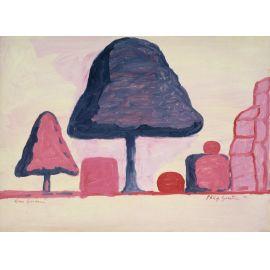Philip Guston. Rome Garden. 1971 oil on paper mounted on panel (Private Collection, Woodstock, New York)