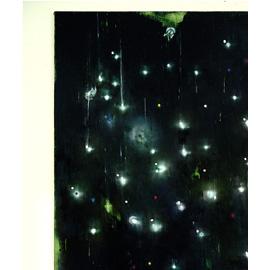 Ross Bleckner, Untitled (Faces and Stars) 2002, olio su lino, cm 274 x 274, courtesy Galleria Mazzoli, Modena